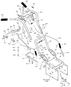Handle Diagram and Parts List for 628104X16B 2004 Briggs and Stratton Snow Blower